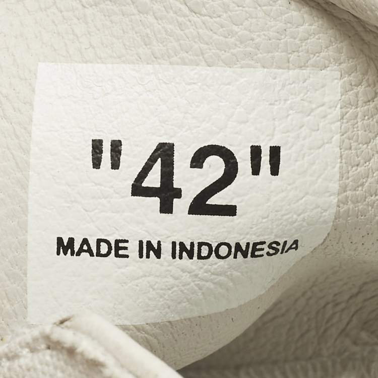 Pre Owned Off-White Vulcanized Size 42 White/Pink Canvas Lace Up Sneakers