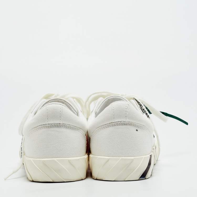 Pre Owned Off-White Vulcanized Size 41 White Canvas Low Top Sneakers