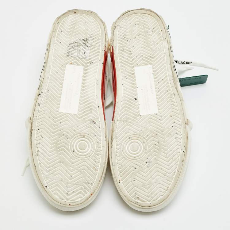 Pre Owned Off-White Vulcanized Size 41 White Canvas Low Top Sneakers