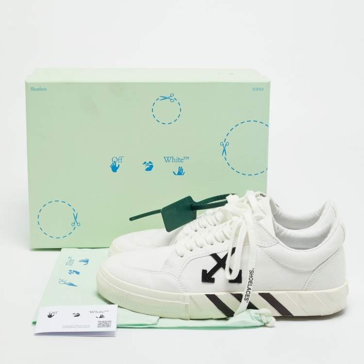 Pre Owned Off-White Vulcanized Size 41 White Canvas Low Top Sneakers