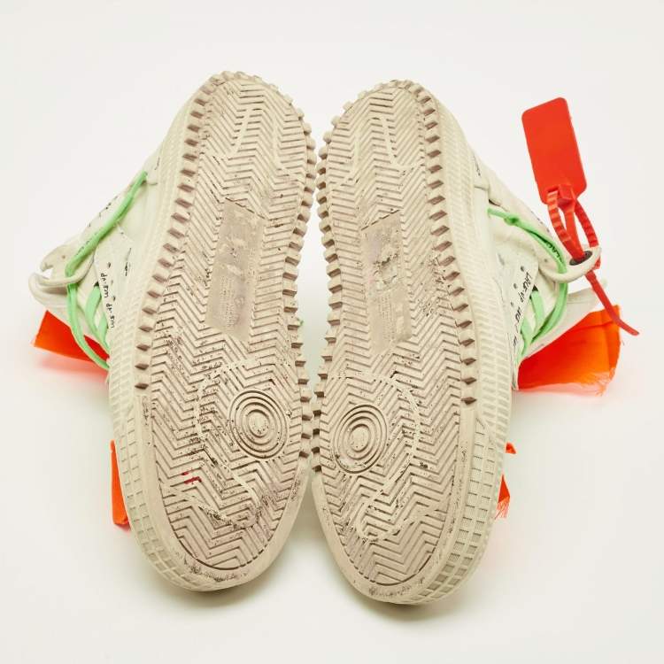 Pre Owned Off-White 3.0 Off Court Size 43 Grey Leather High Top Sneakers