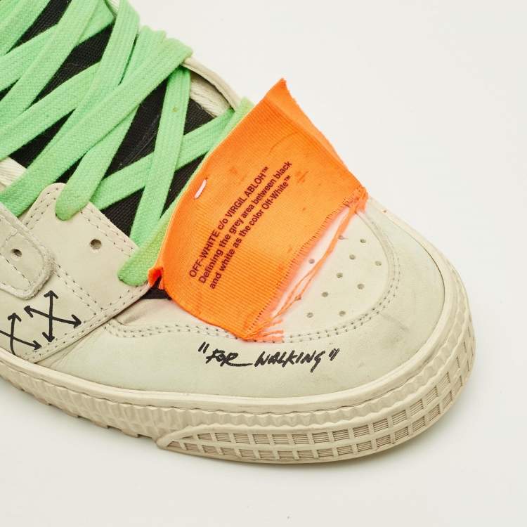 Pre Owned Off-White 3.0 Off Court Size 43 Grey Leather High Top Sneakers