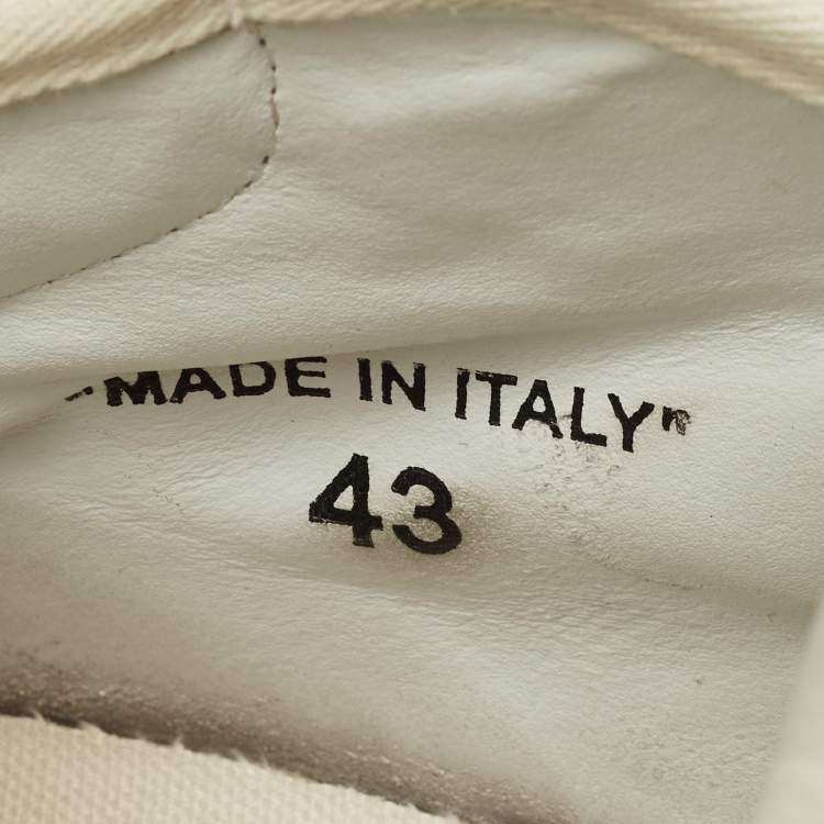 Pre Owned Off-White 3.0 Off Court Size 43 Grey Leather High Top Sneakers