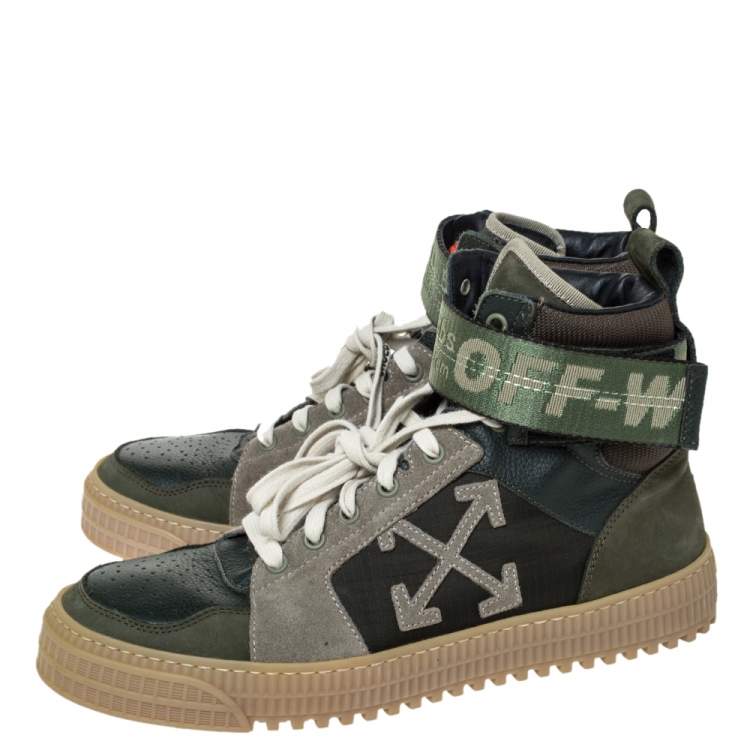 off white high top sneakers