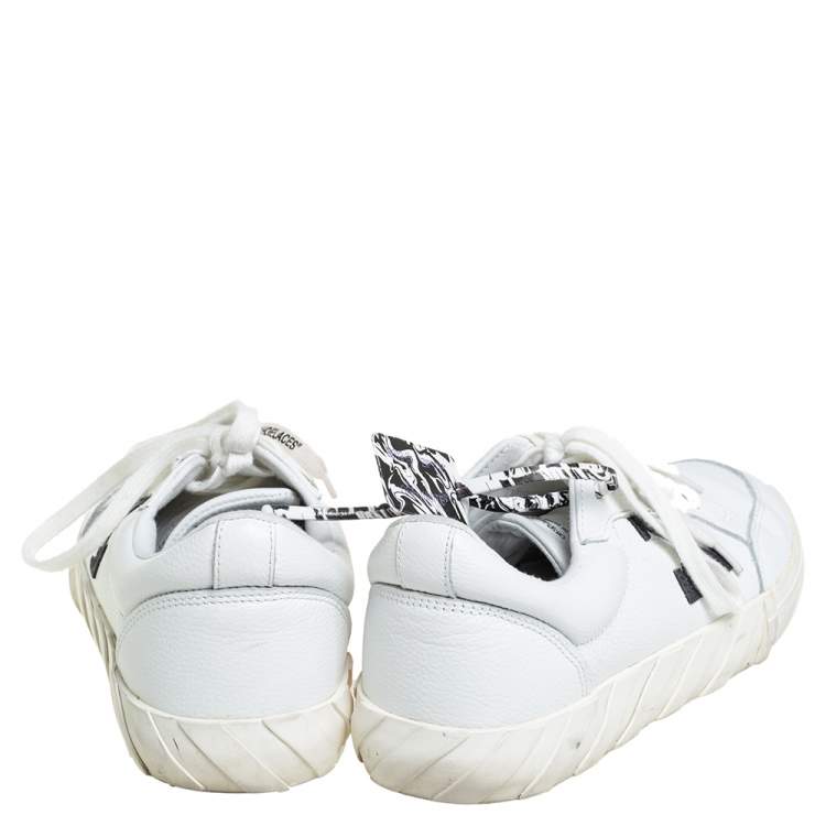 Pre Owned Off-White White Leather Vulcanized Low Top Sneakers Size 42
