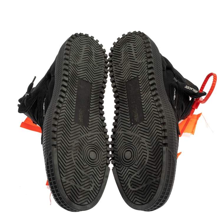 Pre Owned Off-White Black Suede And Canvas Off-Court 3.0 Hight Top Sneakers Size 43