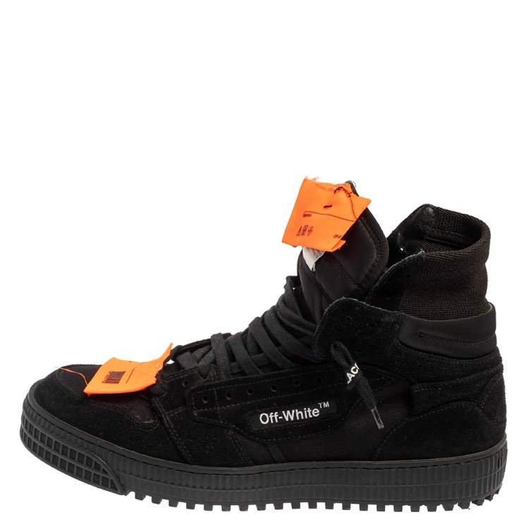 Off-White Black Suede And Canvas Off-Court  Hight Top Sneakers Size 43  Off-White | TLC