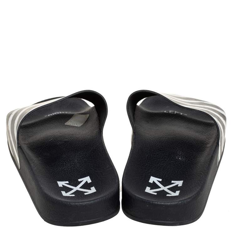 Pre Owned Off-White Off White/Black PVC Slide Sandals Size 41