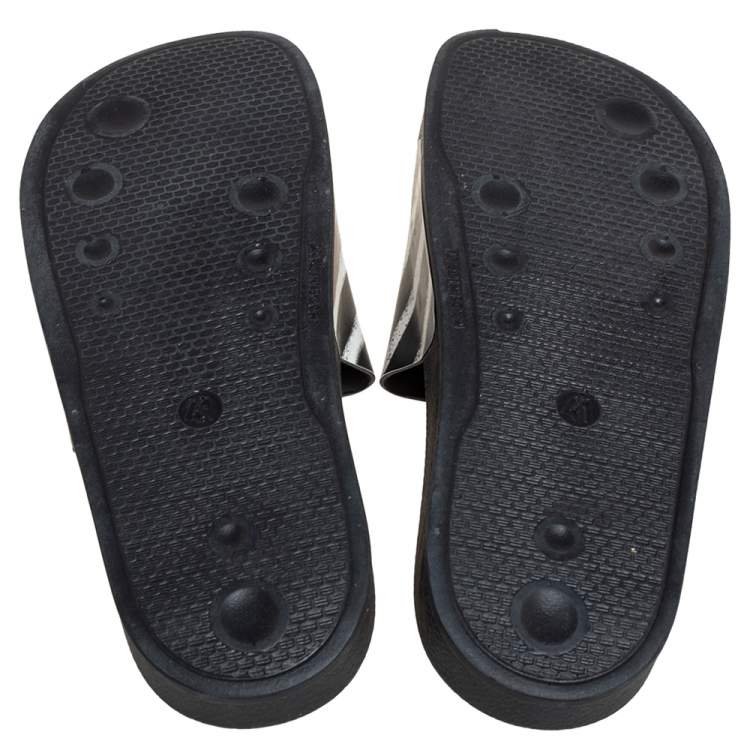 Pre Owned Off-White Off White/Black PVC Slide Sandals Size 41