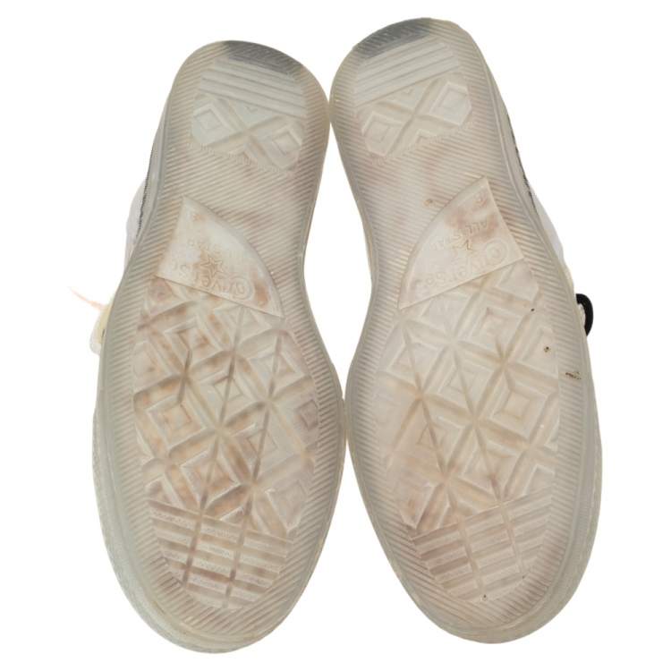 Pre Owned Off-White x Converse Beige Mesh And Rubber Chuck Taylor All-Star Vulcanized High Top Sneakers Size 41