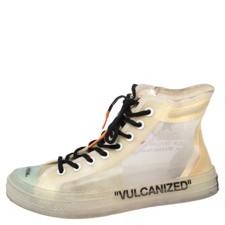 forpligtelse meditation ozon Off-White x Converse Beige Mesh And Rubber Chuck Taylor All-Star Vulcanized  High Top Sneakers Size 41 Off-White | TLC