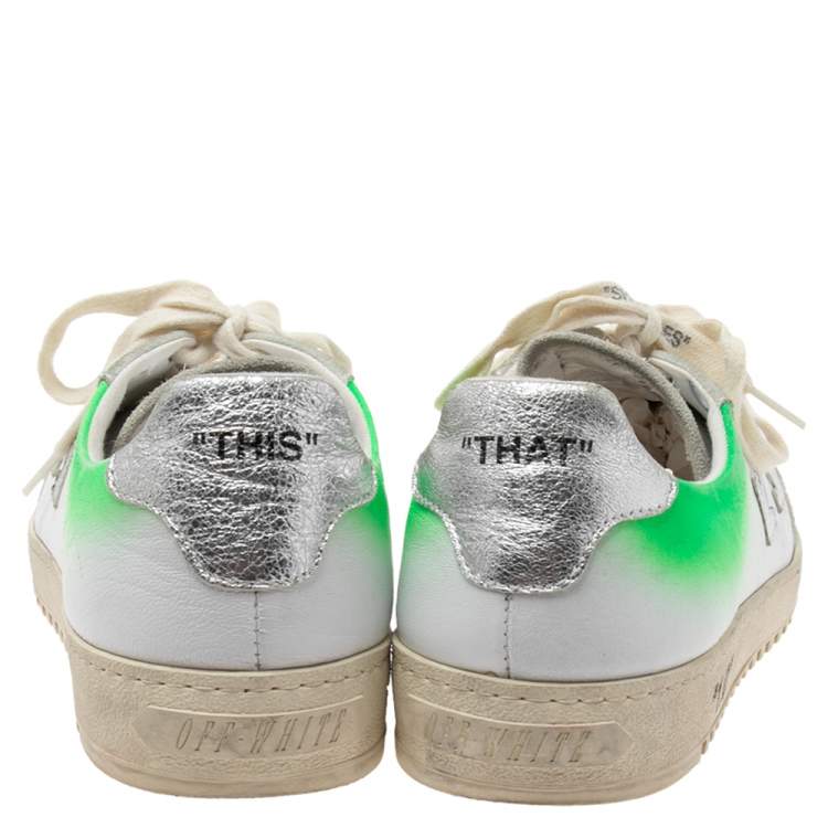 Pre Owned  Off-White Multicolor Suede And Leather Lace Low Top Sneakers Size 41