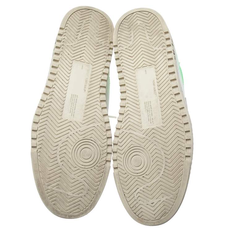 Pre Owned  Off-White Multicolor Suede And Leather Lace Low Top Sneakers Size 41