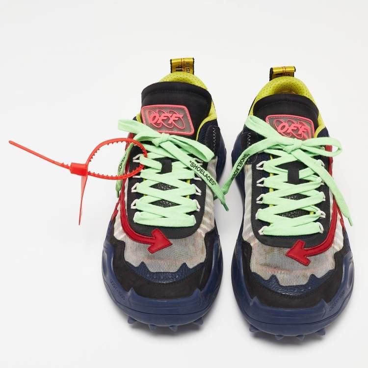 Pre Owned Off-White Multicolor Mesh and Leather Odsy 1000 Sneakers Size 43 