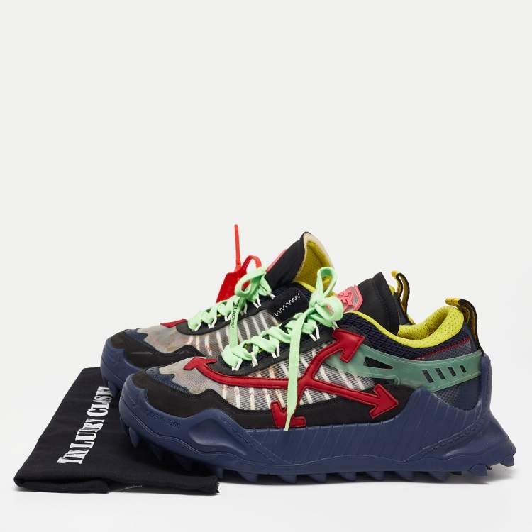 Pre Owned Off-White Multicolor Mesh and Leather Odsy 1000 Sneakers Size 43 