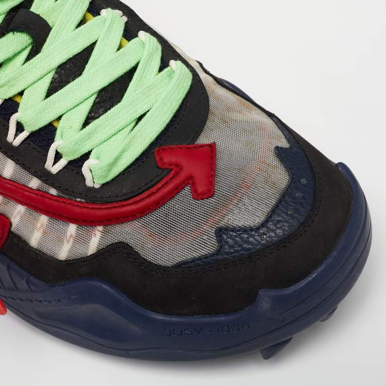 Pre Owned Off-White Multicolor Mesh and Leather Odsy 1000 Sneakers Size 43 