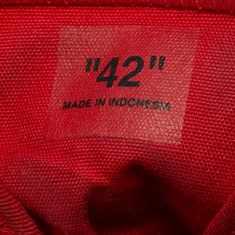 Pre Owned Off-White Red Canvas High Top Sneakers Size 42