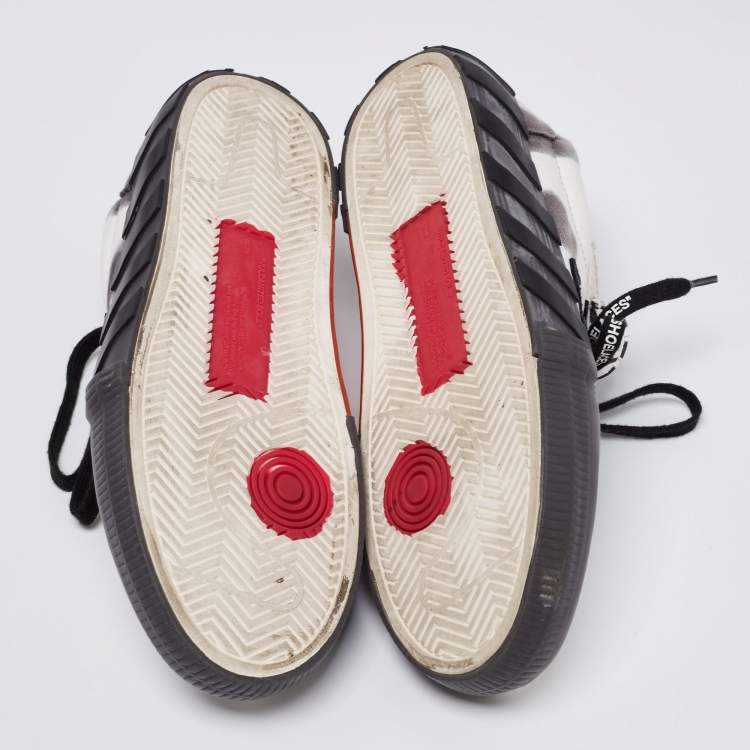 Pre Owned Off-White White/Black Tie-Dye Vulcanized Canvas Low-Top Sneakers Size 42
