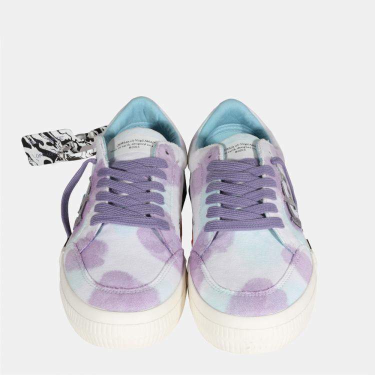 Pre Owned Off-White Tie-Dye White/Lilac Vulcanized Sneakers Sneaker EU 40 