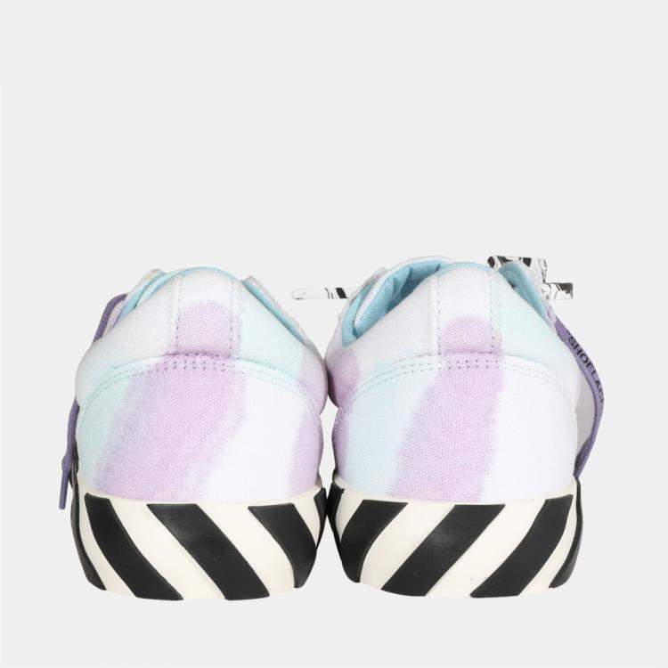 Pre Owned Off-White Tie-Dye White/Lilac Vulcanized Sneakers Sneaker EU 40 