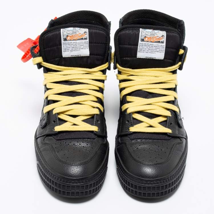 Pre Owned Off-White Black Leather Off-Court 3.0 High Top Sneakers Size 41