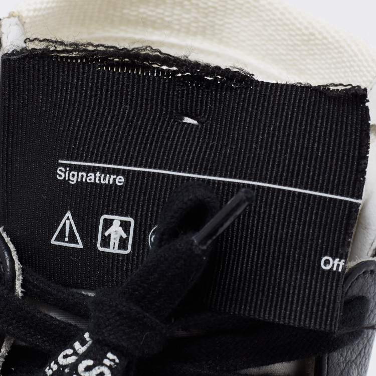 Pre Owned Off-White White/Black  Leather And Canvas Off Court 3.0 High Top Sneakers Size 39