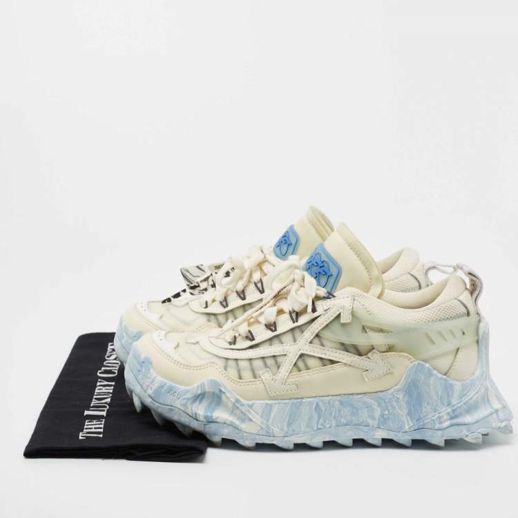 Pre Owned Off White Multicolor Leather and Mesh odsy 1000 Sneakers Size 43
