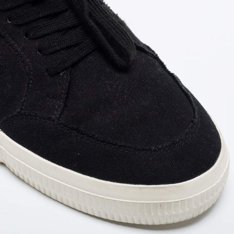 Pre Owned Off White Black Canvas  Vulc  Low Top Sneakers Size 46
