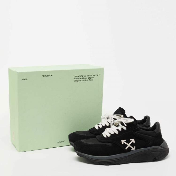 Pre Owned Off-White Black Suede And Fabric Jogger Sneakers Size 44