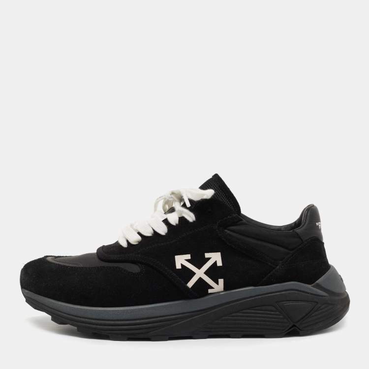 Pre Owned Off-White Black Suede And Fabric Jogger Sneakers Size 44