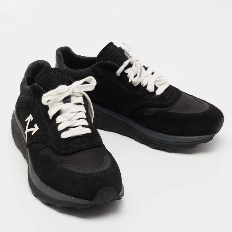 Pre Owned Off-White Black Suede And Fabric Jogger Sneakers Size 44