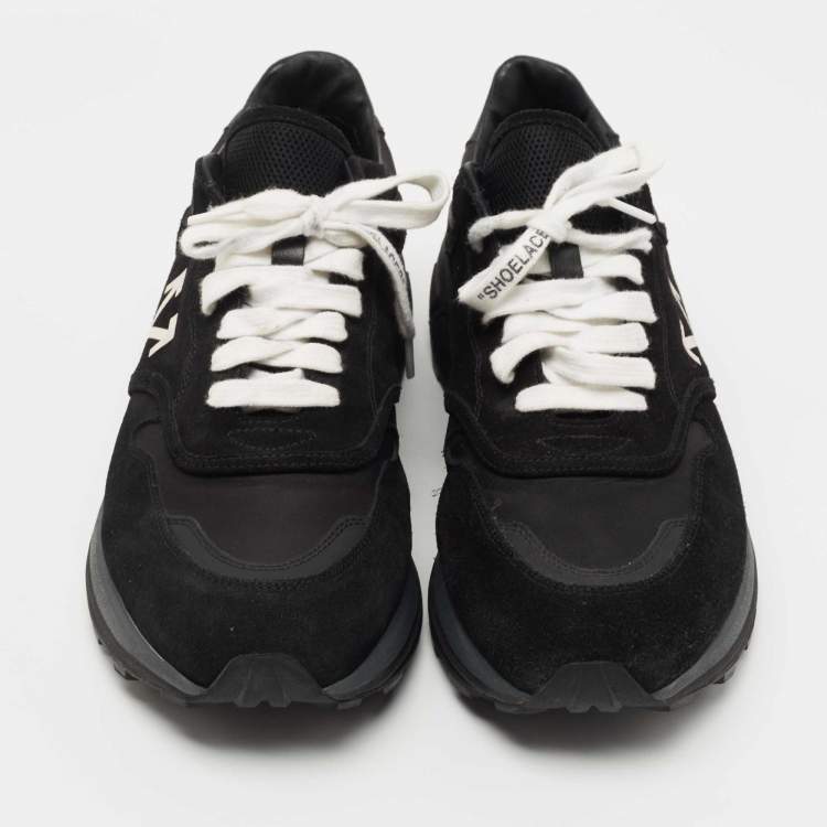 Pre Owned Off-White Black Suede And Fabric Jogger Sneakers Size 44