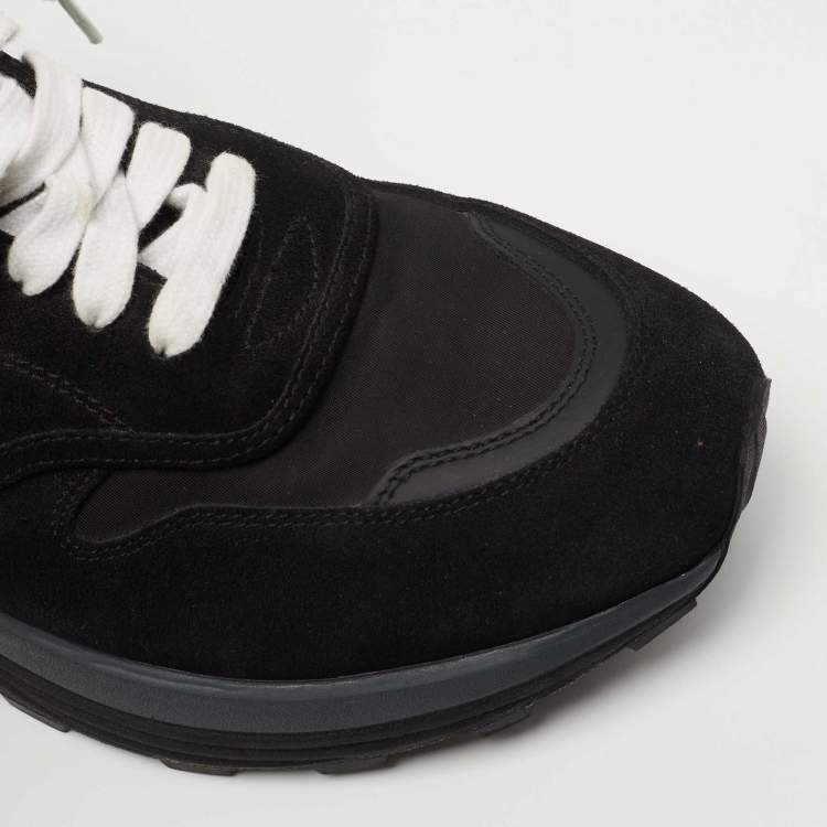 Pre Owned Off-White Black Suede And Fabric Jogger Sneakers Size 44
