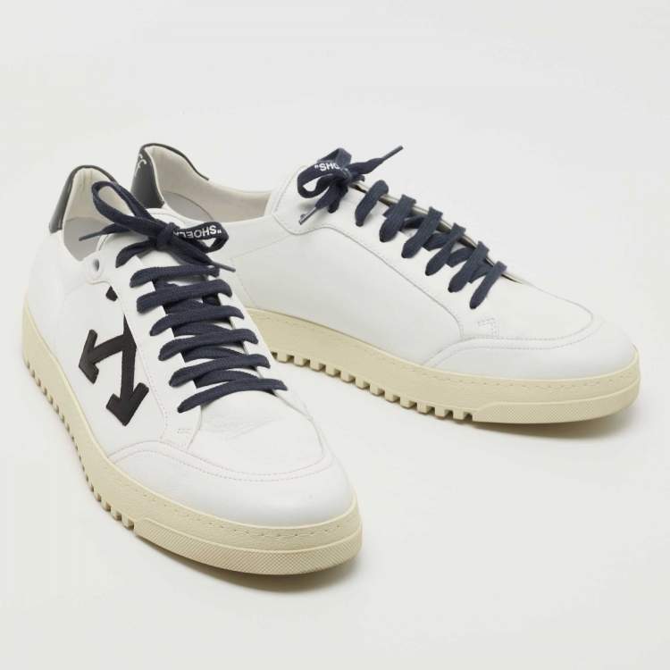 Pre Owned Off-White White Leather 2.0 Low Top Sneakers Size 45