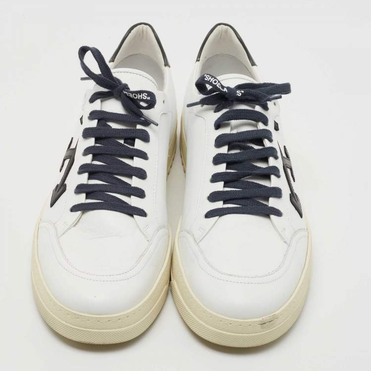 Pre Owned Off-White White Leather 2.0 Low Top Sneakers Size 45