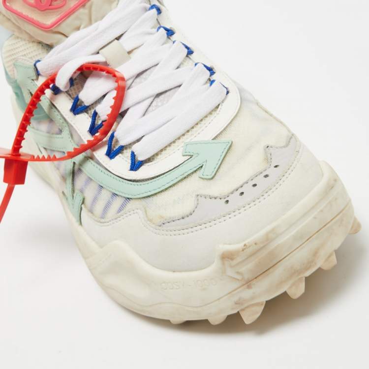 Pre Owned Off White Multicolor Mesh and Leather Odsy 1000 Sneakers Sneakers Size 44