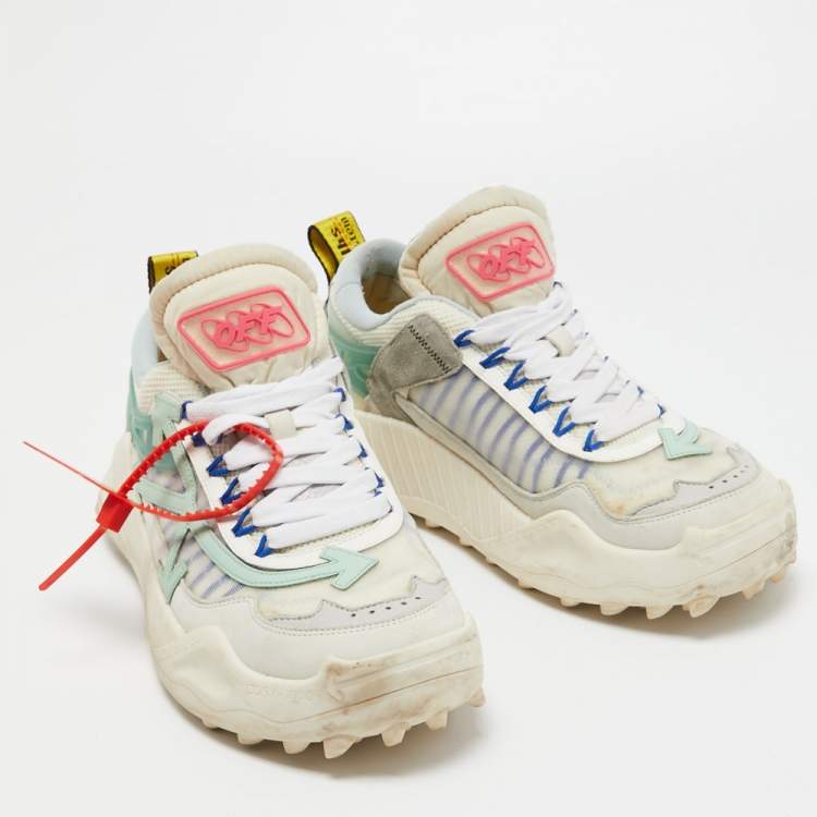 Pre Owned Off White Multicolor Mesh and Leather Odsy 1000 Sneakers Sneakers Size 44