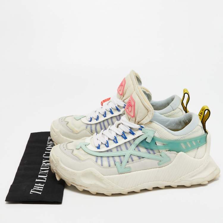 Pre Owned Off White Multicolor Mesh and Leather Odsy 1000 Sneakers Sneakers Size 44