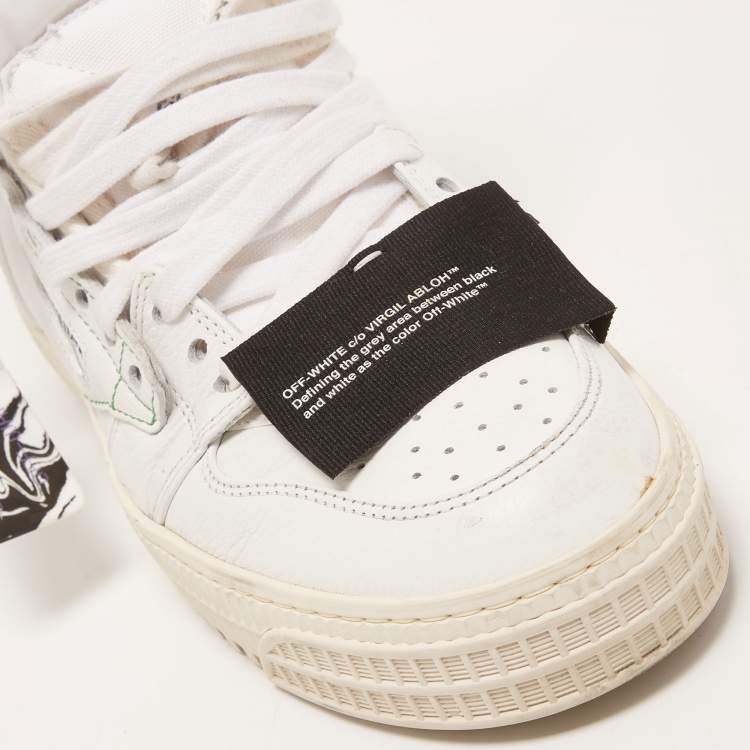 Pre Owned Off-White White Canvas And Leather Off Court 3.0 High Top Sneakers Size 40