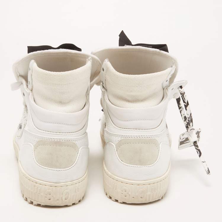 Pre Owned Off-White White Canvas And Leather Off Court 3.0 High Top Sneakers Size 40