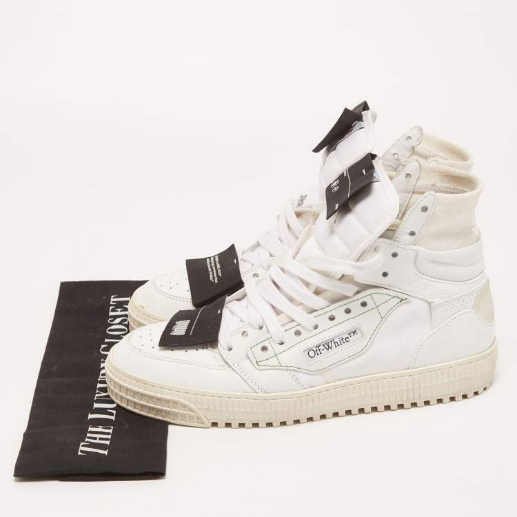 Pre Owned Off-White White Canvas And Leather Off Court 3.0 High Top Sneakers Size 40