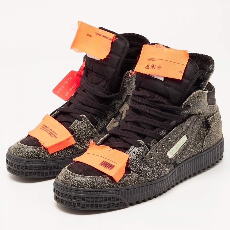 Off-White Black Suede And Canvas Off-Court 3.0 Hight Top Sneakers