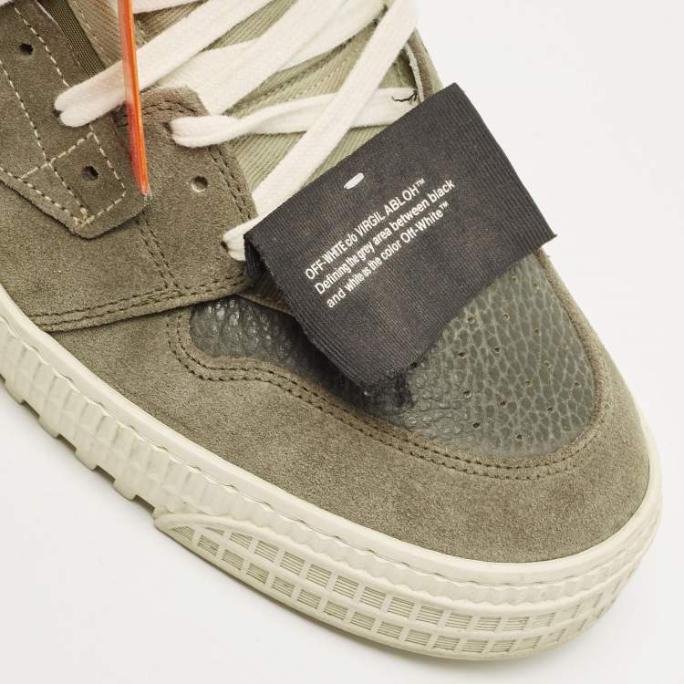 Pre Owned Off-White Green Suede and Leather Off Court 3.0 High Top Sneakers Size 43