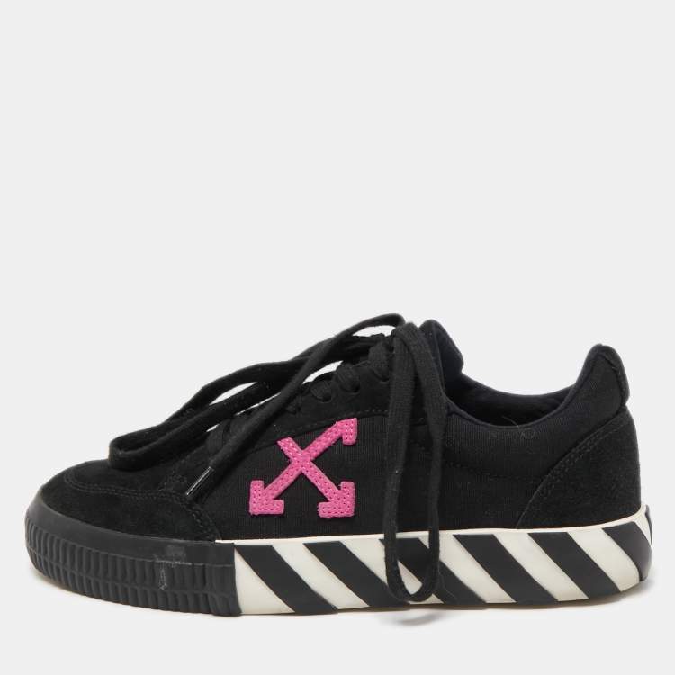 Off-White Black Suede Vulcanized Low Top Sneakers Size 39 Off