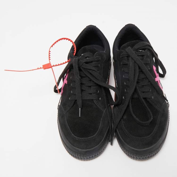 Pre Owned Off-White Black Suede Vulcanized Low Top Sneakers Size 39