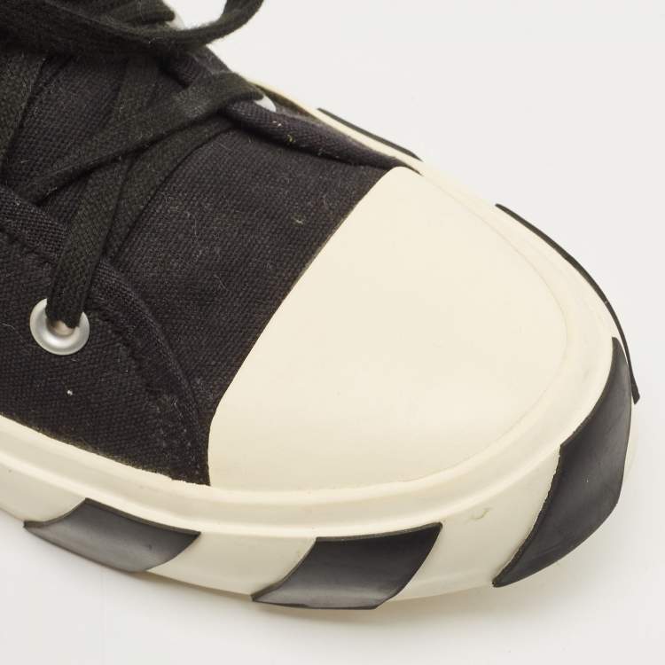 Pre Owned Off White Black Canvas High Top Arrow Sneakers Size 43