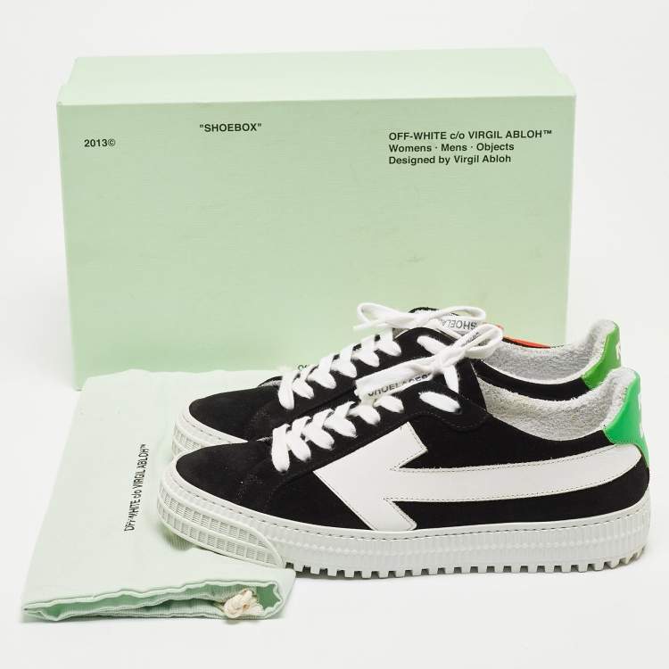 Pre Owned Off-White Black Suede Vulcanized Low Top Sneakers Size 37
