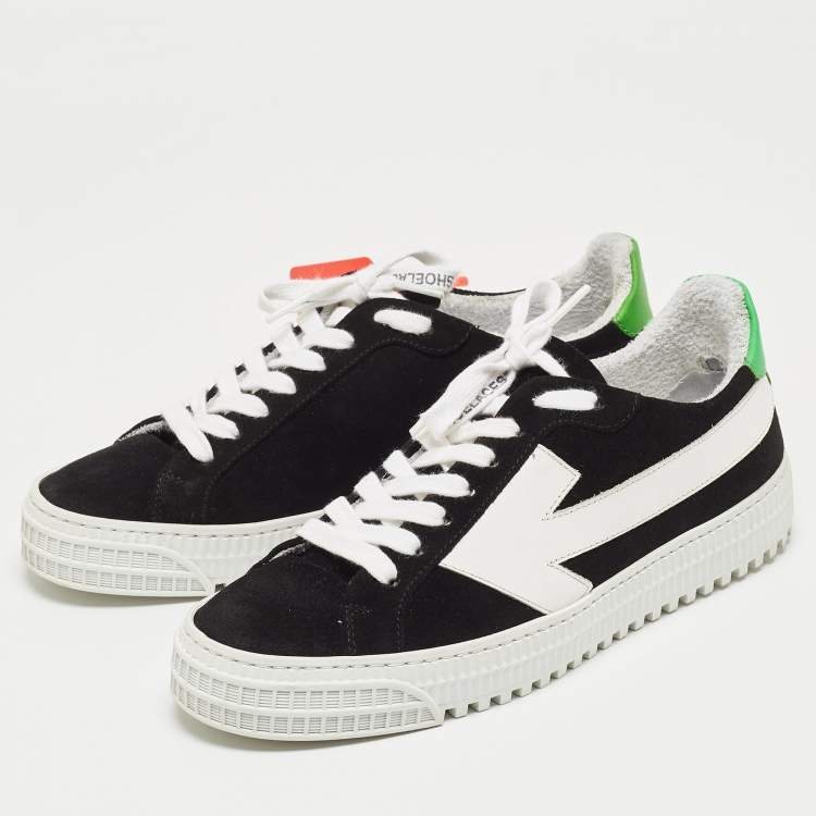 Pre Owned Off-White Black Suede Vulcanized Low Top Sneakers Size 37