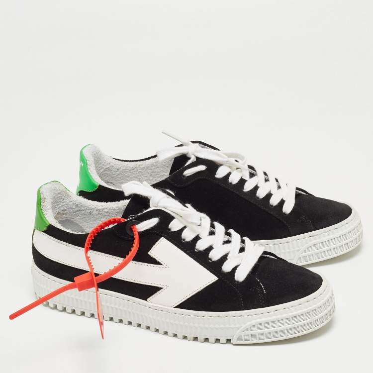 Pre Owned Off-White Black Suede Vulcanized Low Top Sneakers Size 37