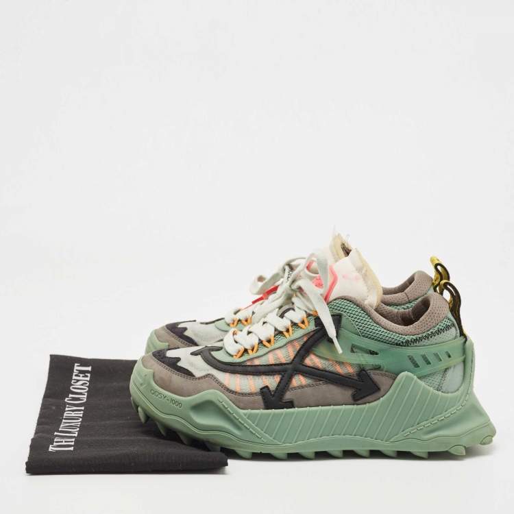 Pre Owned Off-White Multicolor Mesh and Leather Odsy 1000 Sneakers Size 39 